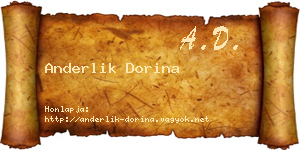 Anderlik Dorina névjegykártya