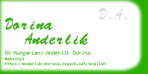 dorina anderlik business card